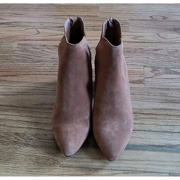 Blondo Tanner Boots Womens 9 Brown Suede Waterproof Block Heel Ankle Booties - Picture 5 of 16